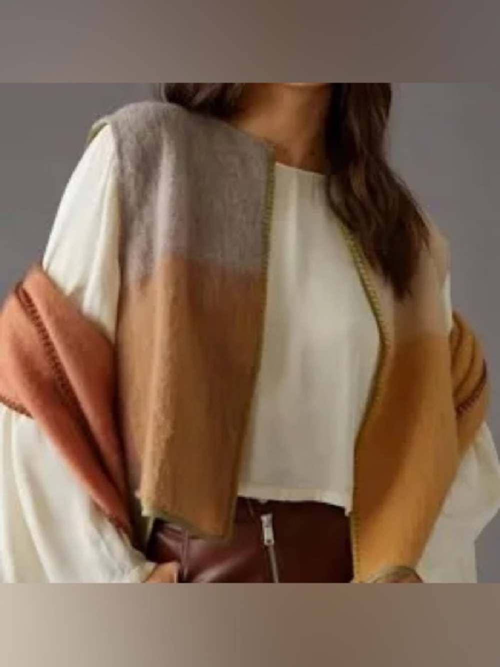 Anthropologie Pilcro and the Letterpress Fuzzy Colorblock Vest One Size